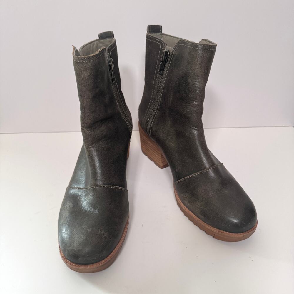 Sorel Women Cate Bootie Boot Size 7.5 Suede Leather Winter Neutral Classic Brown